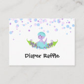 *~* Schattigee Baby Dinosaurus Baby shower Luier R Informatiekaartje (Achterkant)