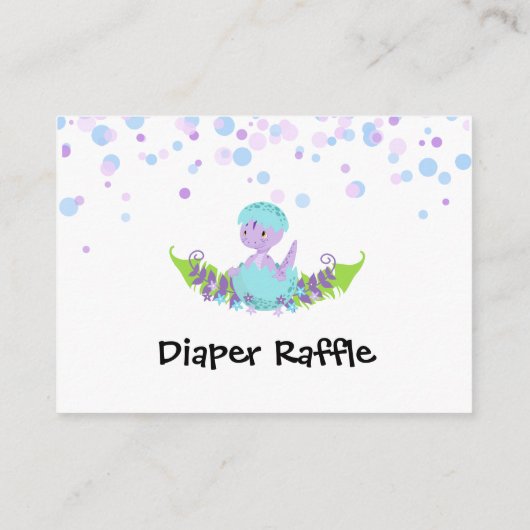 *~* Schattigee Baby Dinosaurus Baby shower Luier R Informatiekaartje (Achterkant)
