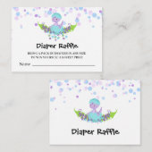 *~* Schattigee Baby Dinosaurus Baby shower Luier R Informatiekaartje (Voorkant / Achterkant)
