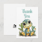 Schattigee Baby dinosaurus dank u notities blanco  (Voorkant / Achterkant)