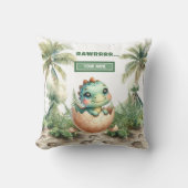 Schattigee Baby Dinosaurus Gepersonaliseerde Baby  Kussen (Voorkant)