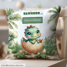 Schattigee Baby Dinosaurus Gepersonaliseerde Baby  Kussen