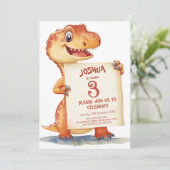 Schattigee Baby dinosaurus Ik Teken Kinderen Verja Kaart (Staand voorkant)