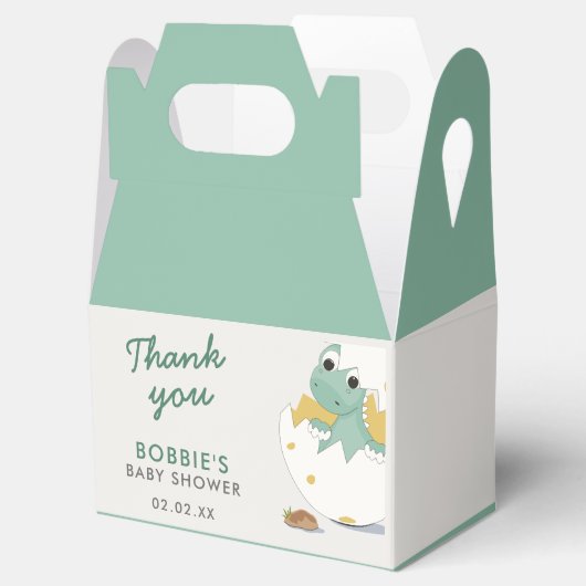 Schattigee Baby dinosaurus in Ei Gender Neutrale D Bedankdoosjes (Geopend)