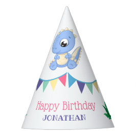 Schattigee Baby dinosaurus jongen verjaardag Feesthoedjes