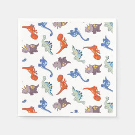 Schattigee Baby Dinosaurus Kleurrijke Jongenspatro Servet