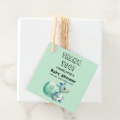 Schattigee Baby-dinosaurus met zijn ei-Baby shower Bedankjes Labels (In situ)