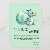 Schattigee Baby-dinosaurus met zijn ei-Baby shower Bedankkaart (Voorkant / Achterkant)