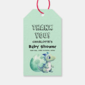 Schattigee Baby-dinosaurus met zijn ei-Baby shower Cadeaulabel (Achterkant)