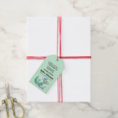 Schattigee Baby-dinosaurus met zijn ei-Baby shower Cadeaulabel (Met Touw)