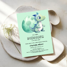 Schattigee Baby-dinosaurus met zijn ei-Baby shower