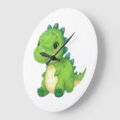 Schattigee Baby Dinosaurus Muurklok voor Kinderkam Grote Klok (Hoek)