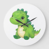 Schattigee Baby Dinosaurus Muurklok voor Kinderkam
