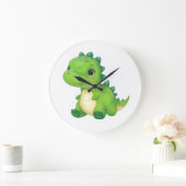 Schattigee Baby Dinosaurus Muurklok voor Kinderkam Grote Klok (Huis)