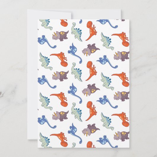 Schattigee Baby Dinosaurus Pattern Print Gepersona Kaart (Achterkant)