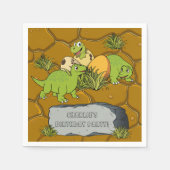 Schattigee Baby Dinosaurus Prehistorische Cartoon Servet (Voorkant)