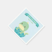 Schattigee Baby-dinosaurus staat op het punt parti Servetten (Hoek)