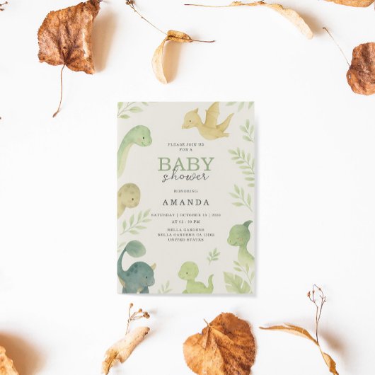 Schattigee Baby dinosaurus verjaardagsuitnodiging Kaart