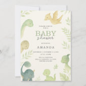 Schattigee Baby dinosaurus verjaardagsuitnodiging Kaart (Voorkant)