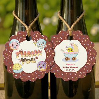 Schattigee Baby Donut Cartoon Baby shower en Sprin Bedankjes Labels