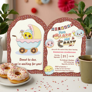 Schattigee Baby Donut Cartoon Baby shower en Sprin Kaart