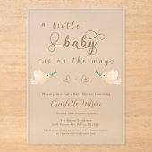 Schattigee Baby Dove Baby shower Acryl Uitnodiging (Voorkant)