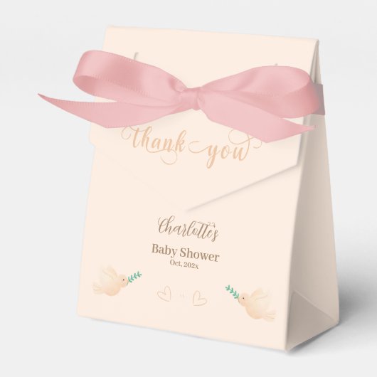 Schattigee Baby Dove Baby shower Bedankdoosjes (Voorkant Zijde)