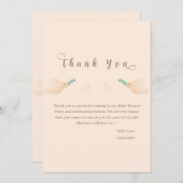 Schattigee Baby Dove Baby shower bedankkaart