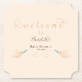 Schattigee Baby Dove Baby shower Kartonnen Onderzetters (Voorkant)