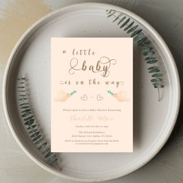 Schattigee Baby Dove Baby shower Uitnodiging
