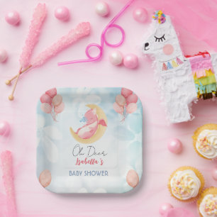 Schattigee baby draak dinosaurus Ballon baby showe Papieren Bordje