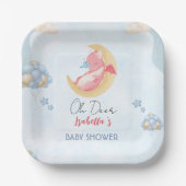 Schattigee baby draak dinosaurus Ballon baby showe Papieren Bordje (Voorkant)