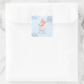 Schattigee baby draak dinosaurus Ballon baby showe Vierkante Sticker (Tas)