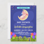 Schattigee baby draak dinosaurus ballon meisje bab kaart (Voorkant)