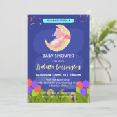 Schattigee baby draak dinosaurus ballon meisje bab kaart (Staand voorkant)