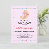 Schattigee baby draak dinosaurus ballon meisje bab kaart (Staand voorkant)