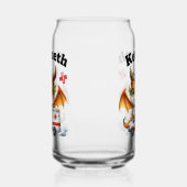 Schattigee baby-draak helpt in ziekenhuis blikvorm glas (Links)