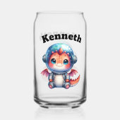 Schattigee baby-draak in de ruimtehelm! 🐉✨ blikvorm glas (Voorkant)