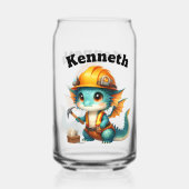 Schattigee baby-draak in een werkplaats blikvorm glas (Achterkant)