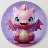 Schattigee baby-draakknop ronde button 6,0 cm (Voorkant)