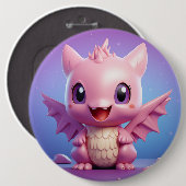 Schattigee baby-draakknop ronde button 6,0 cm (Voorkant /achterkant)