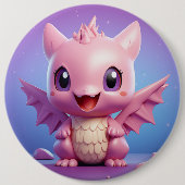 Schattigee baby-draakknop ronde button 6,0 cm (Voorkant)