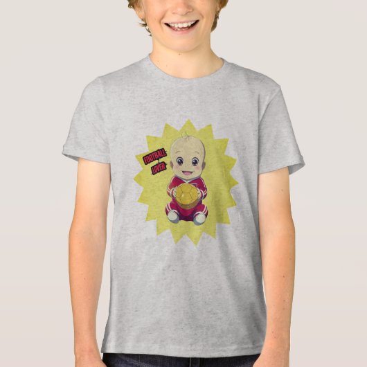 Schattigee baby dragen football speler outfit Tri-Blend shirt (Voorkant)