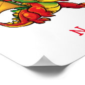 Schattigee Baby Dragon aangepaste naam Poster (Hoek)