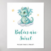 Schattigee Baby Dragon Baby's zijn zoet Poster (Voorkant)