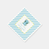 Schattigee Baby Dragon Blue Stripes Verjaardag Servet (Hoek)
