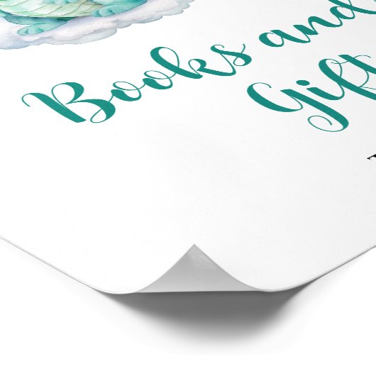 Schattigee Baby Dragon boeken en cadeau Poster (Hoek)