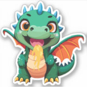 Schattigee Baby Dragon Cartoon Karakter Sticker (Voorkant)