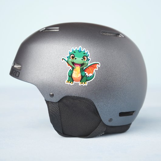Schattigee Baby Dragon Cartoon Karakter Sticker (Helm Zijkant)