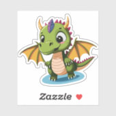 Schattigee Baby Dragon Cartoon Karakter Sticker (Vel)